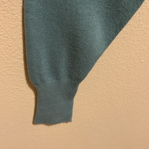 Christian Dior Turquoise Vintage Unisex Orlon V Neck Sweater Size Large - Picture 7 of 8